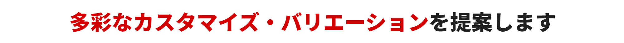 多彩なカスタマイズ・バリエーションを提案します